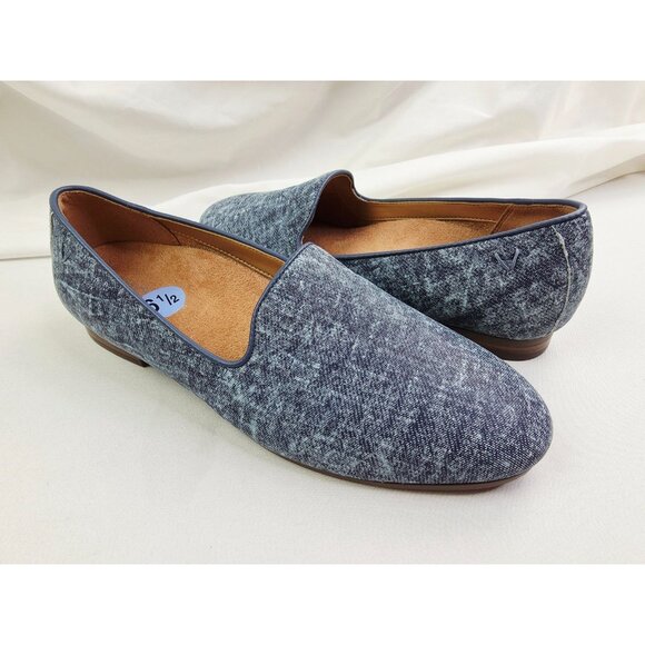 Vionic Size 6.5 Womens Willa ii Blue Slip On Flat Embroidered Logo Loafers NEW - Picture 10 of 13